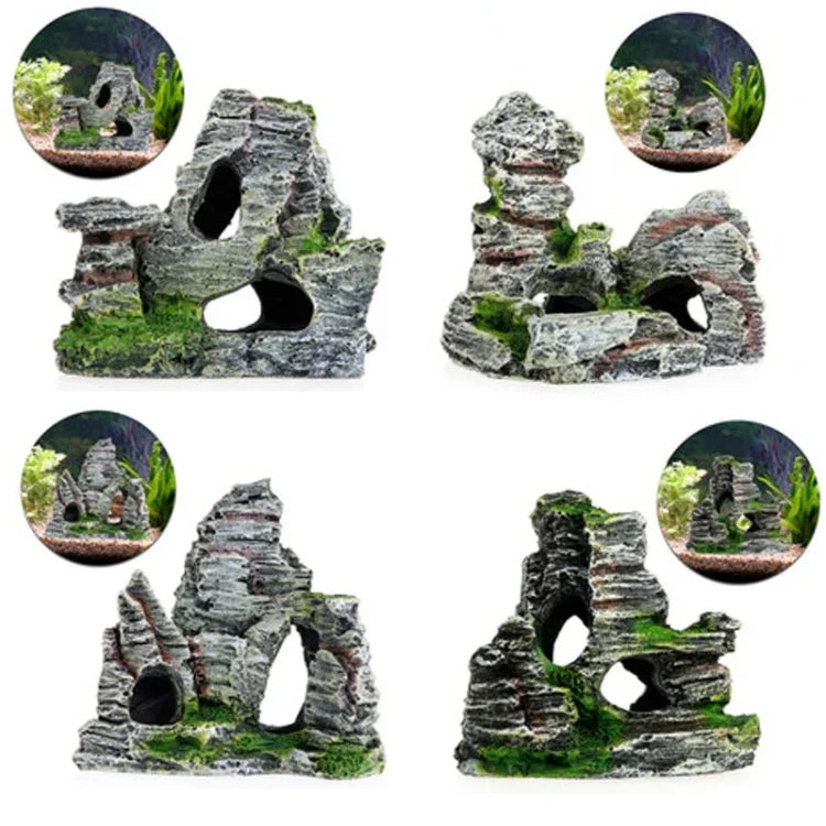 Acessórios para aquascape de aquário, decoração de paisagem de wigwam em resina, Modelo A, Modelo B, Modelo C, Modelo D
