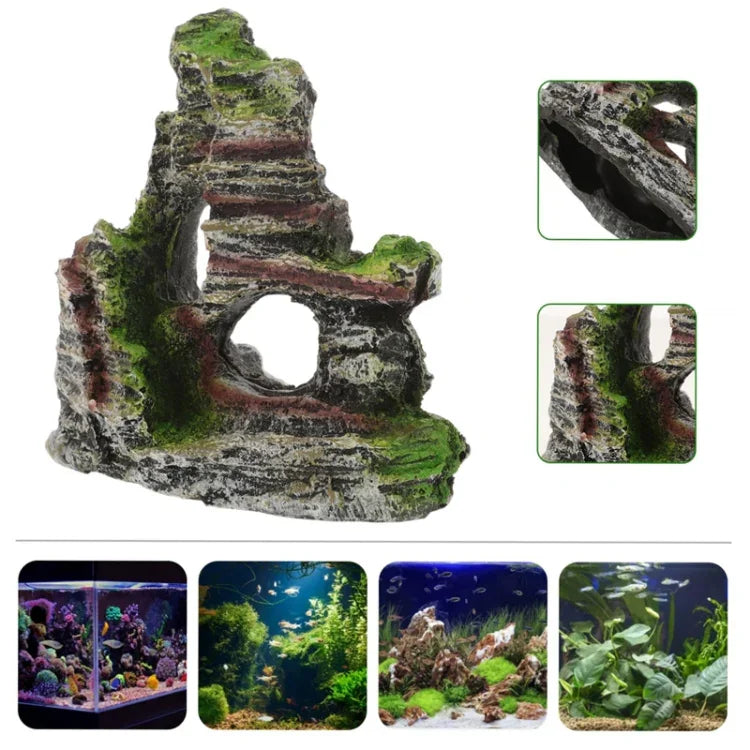 Acessórios para aquascape de aquário, decoração de paisagem de wigwam em resina, Modelo A, Modelo B, Modelo C, Modelo D