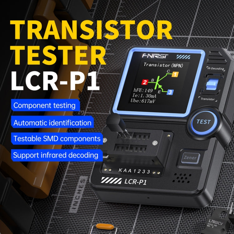 Testador de Transístores FNIRSI LCR-P1 Ferramenta Multifuncional de Inspeção de Componentes Eletrónicos, LCR-P1