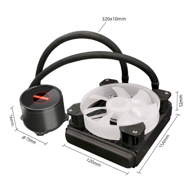 Cooler de CPU Integrado COOLMOON RGB120 5V ARGB de Linha Única Multi-Plataforma, RGB120