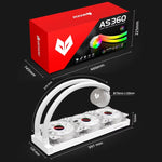 Cooler para Computador COOLMOON AS360 Magic Diamond Edition ARGB Refrigeração Líquida com Luz Integrada Radiador CPU, AS360