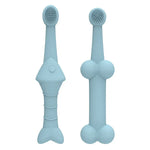 Conjunto de 2pcs Escova de Dentes de Silicone para Gatos e Cães Ferramenta de Cuidados Orais para Animais de Estimação