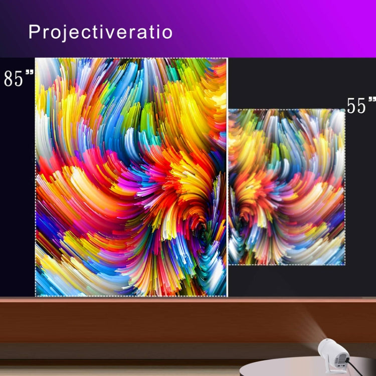 Projetor Inteligente Portátil HY400 com Sistema Android 12.0 para Família, Ficha US, Ficha EU, Ficha UK, Ficha AU