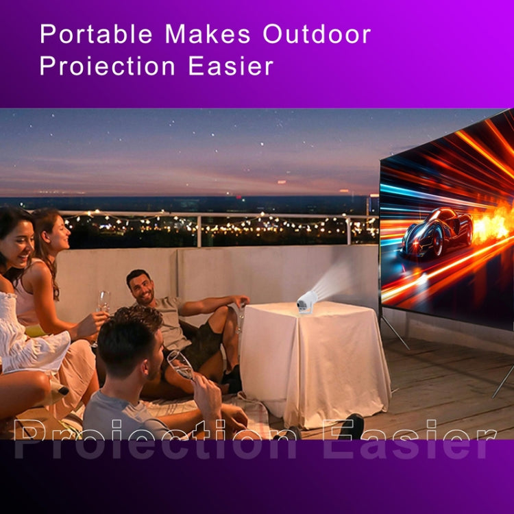 Projetor Inteligente Portátil HY400 com Sistema Android 12.0 para Família, Ficha US, Ficha EU, Ficha UK, Ficha AU