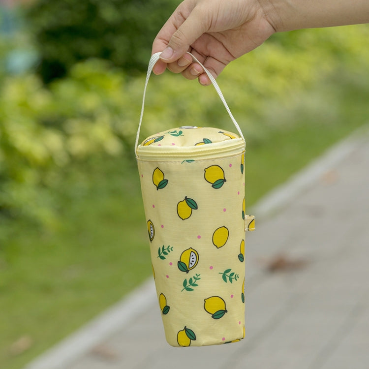Portable Milk Tea Tote Bag Heat Preservation Eco-friendly Handbag Carrying Insulated Cup Cover, Lemon, Ice Cream