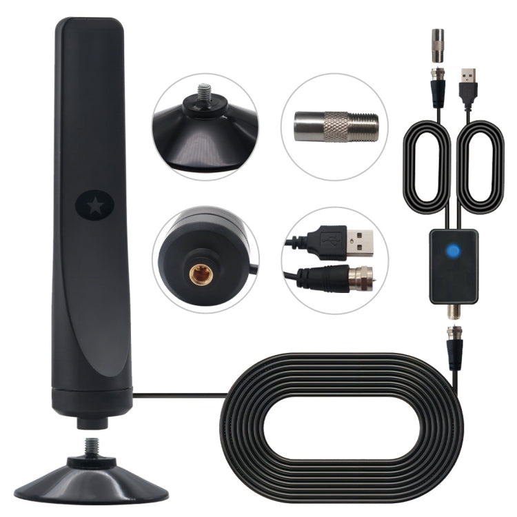 Antena Digital de TV Interior 4K 1080P para Canais Locais com Alcance de 50 Milhas e Amplificador de Sinal, 50 Milhas 20dBi HDTV-T2