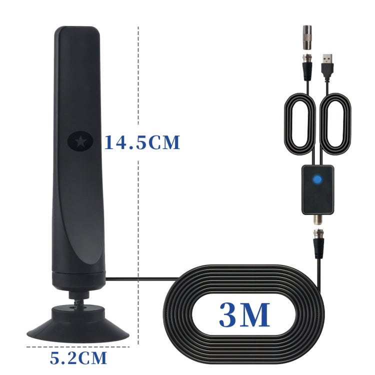Antena Digital de TV Interior 4K 1080P para Canais Locais com Alcance de 50 Milhas e Amplificador de Sinal, 50 Milhas 20dBi HDTV-T2