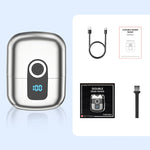 Aparelho de Barbear Elétrico Magnético de Anel Duplo, Portátil, Recarregável, Lavável para Corpo Inteiro, Barbeador Masculino
