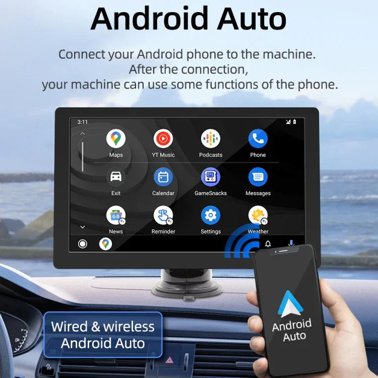 Monitor de Reversão Estéreo Universal para Carro com Ecrã HD MP5, Sem Câmara