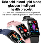 Pulseira Desportiva Inteligente Saudável para Monitorização Não Invasiva de Ácido Úrico, Lípidos Sanguíneos, Açúcar no Sangue, Frequência Cardíaca, Oxigénio e Temperatura