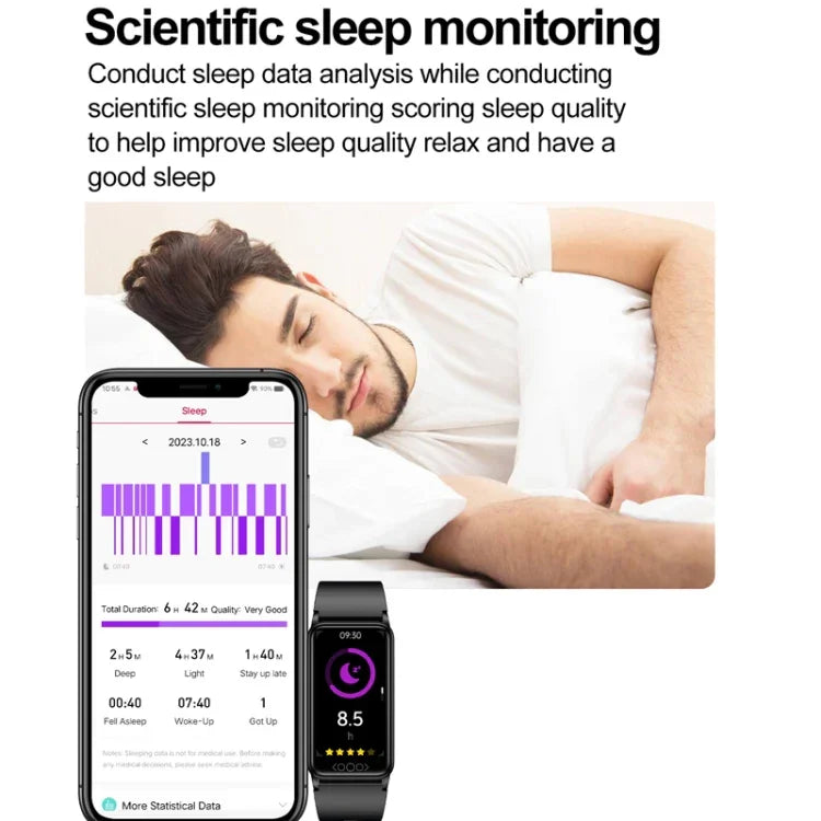 Pulseira Desportiva Inteligente Saudável para Monitorização Não Invasiva de Ácido Úrico, Lípidos Sanguíneos, Açúcar no Sangue, Frequência Cardíaca, Oxigénio e Temperatura