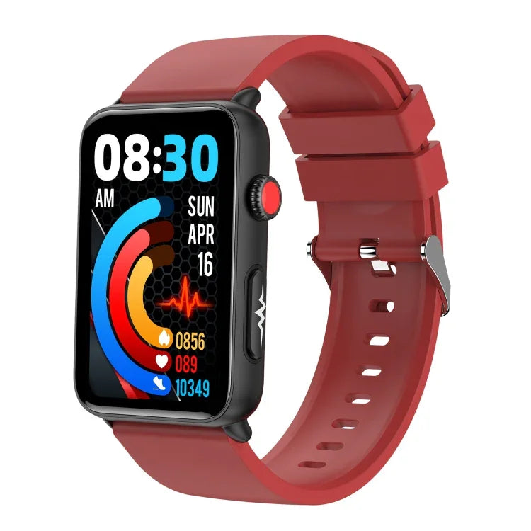 Anel Smartwatch ECG Temperatura Frequência Cardíaca Pressão Arterial Saúde Bluetooth Relógio Falante, Silicone Preto, Silicone Vermelho, Silicone Azul, Couro Preto, Couro Castanho