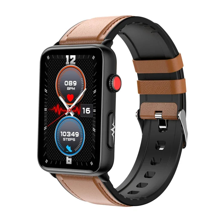 Anel Smartwatch ECG Temperatura Frequência Cardíaca Pressão Arterial Saúde Bluetooth Relógio Falante, Silicone Preto, Silicone Vermelho, Silicone Azul, Couro Preto, Couro Castanho
