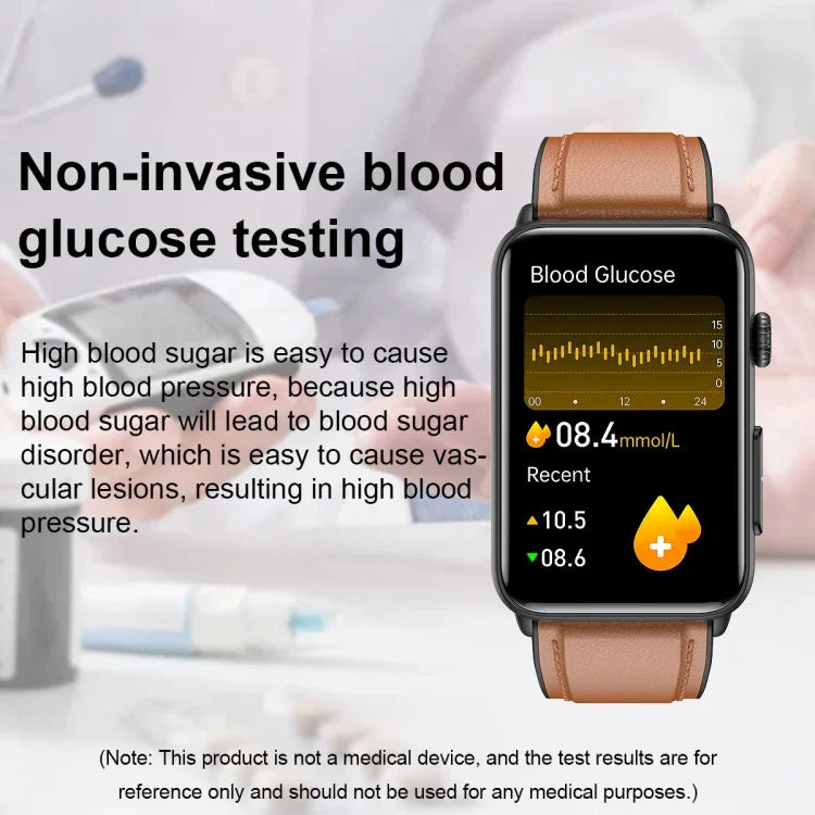 Anel Smartwatch ECG Temperatura Frequência Cardíaca Pressão Arterial Saúde Bluetooth Relógio Falante, Silicone Preto, Silicone Vermelho, Silicone Azul, Couro Preto, Couro Castanho