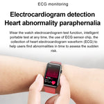 Anel Smartwatch ECG Temperatura Frequência Cardíaca Pressão Arterial Saúde Bluetooth Relógio Falante, Silicone Preto, Silicone Vermelho, Silicone Azul, Couro Preto, Couro Castanho