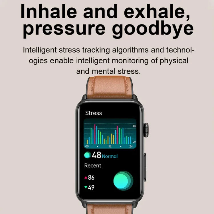 Anel Smartwatch ECG Temperatura Frequência Cardíaca Pressão Arterial Saúde Bluetooth Relógio Falante, Silicone Preto, Silicone Vermelho, Silicone Azul, Couro Preto, Couro Castanho