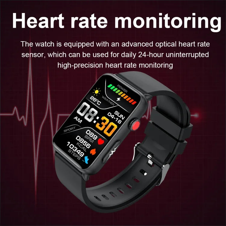 Anel Smartwatch ECG Temperatura Frequência Cardíaca Pressão Arterial Saúde Bluetooth Relógio Falante, Silicone Preto, Silicone Vermelho, Silicone Azul, Couro Preto, Couro Castanho