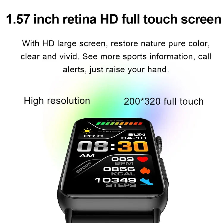 Anel Smartwatch ECG Temperatura Frequência Cardíaca Pressão Arterial Saúde Bluetooth Relógio Falante, Silicone Preto, Silicone Vermelho, Silicone Azul, Couro Preto, Couro Castanho