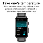 Anel Smartwatch ECG Temperatura Frequência Cardíaca Pressão Arterial Saúde Bluetooth Relógio Falante, Silicone Preto, Silicone Vermelho, Silicone Azul, Couro Preto, Couro Castanho