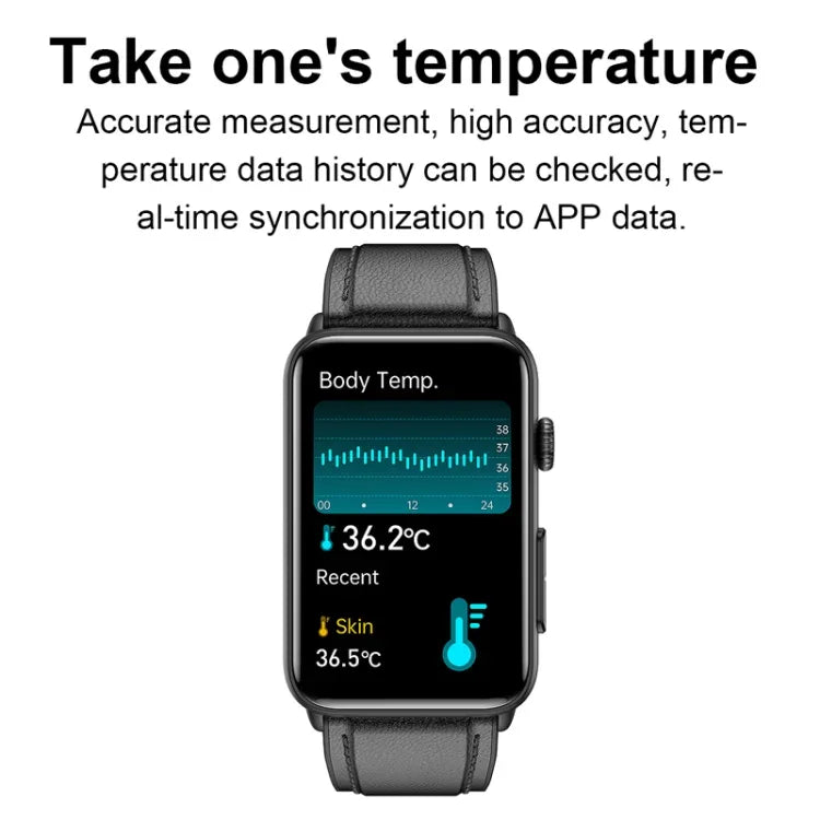 Anel Smartwatch ECG Temperatura Frequência Cardíaca Pressão Arterial Saúde Bluetooth Relógio Falante, Silicone Preto, Silicone Vermelho, Silicone Azul, Couro Preto, Couro Castanho