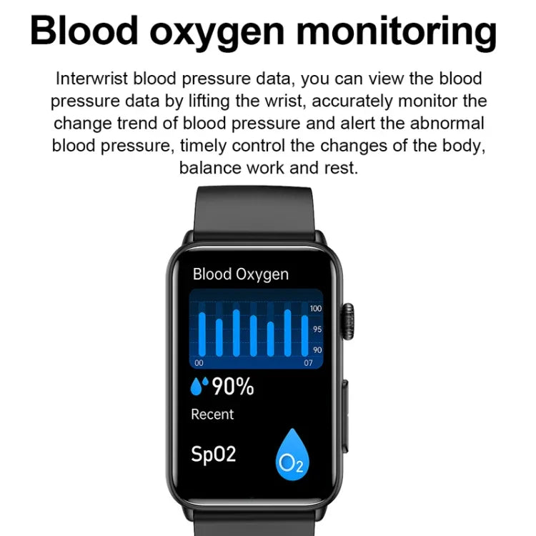 Anel Smartwatch ECG Temperatura Frequência Cardíaca Pressão Arterial Saúde Bluetooth Relógio Falante, Silicone Preto, Silicone Vermelho, Silicone Azul, Couro Preto, Couro Castanho