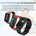 Anel Smartwatch ECG Temperatura Frequência Cardíaca Pressão Arterial Saúde Bluetooth Relógio Falante, Silicone Preto, Silicone Vermelho, Silicone Azul, Couro Preto, Couro Castanho