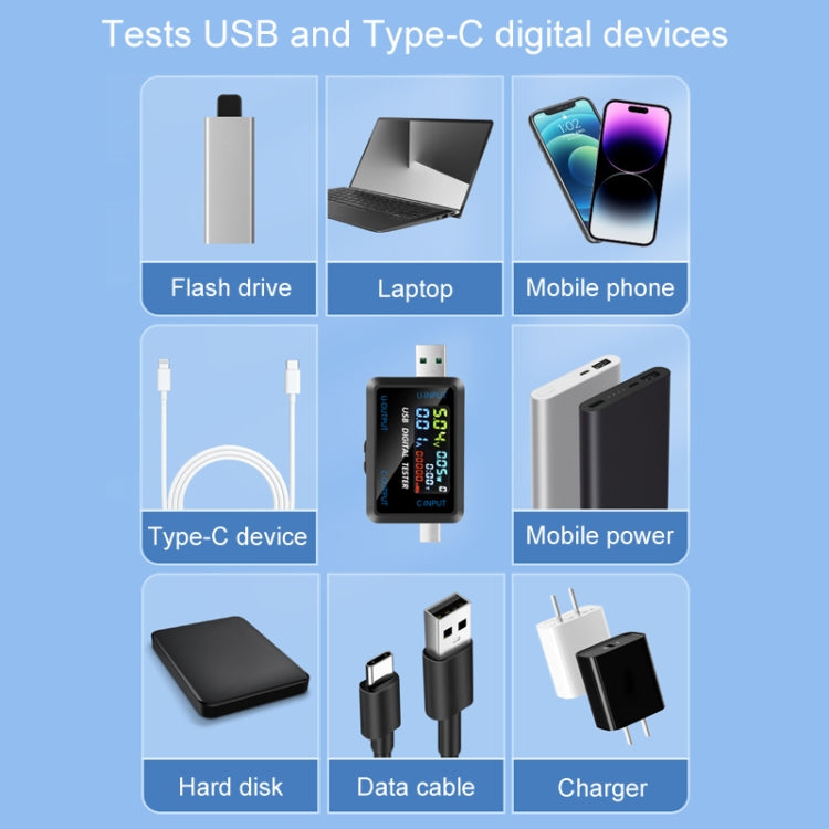 Testador Portátil Multifuncional de Tensão e Corrente Digital 6527-Q, 6527-Q