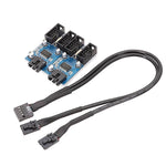 Cabo de Extensão 1 para 4 USB2.0 9 Pinos para Motherboard com Chip Suporta Múltiplas Interfaces para Uso Partilhado, 1 para 4