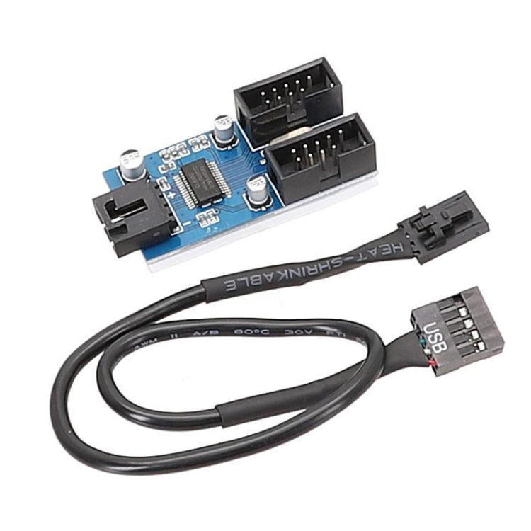 Cabo de Extensão 1 para 2 USB2.0 9 Pinos para Motherboard com Chip Suporta Múltiplas Interfaces para Uso Partilhado, 1 para 2