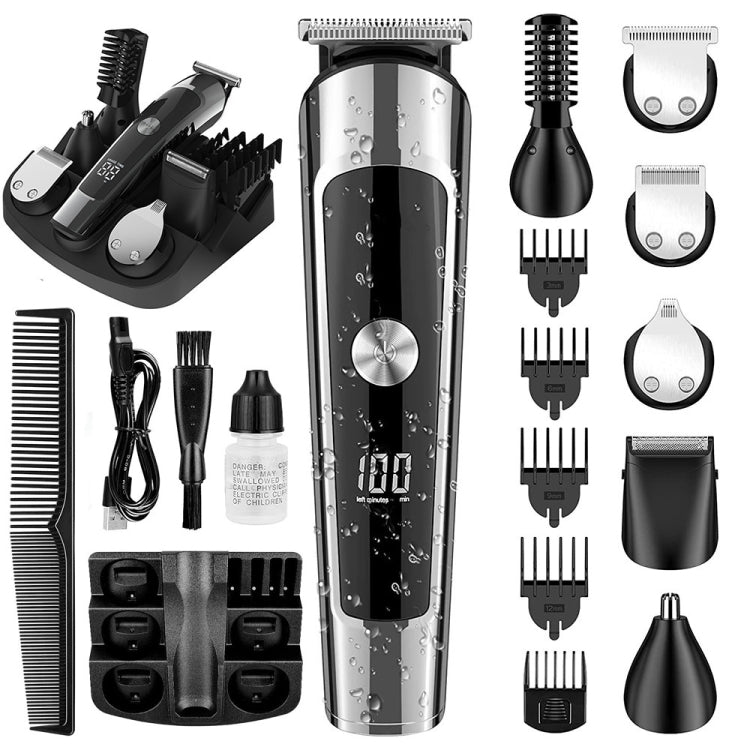 Kit de Aparador de Cabelo Elétrico Masculino 6 em 1 à Prova de Água, Aparador de Nariz, Aparador de Bigode, Barbeador Corporal, Modelos 8688, 8788, 8988