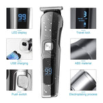 Kit de Aparador de Cabelo Elétrico Masculino 6 em 1 à Prova de Água, Aparador de Nariz, Aparador de Bigode, Barbeador Corporal, Modelos 8688, 8788, 8988