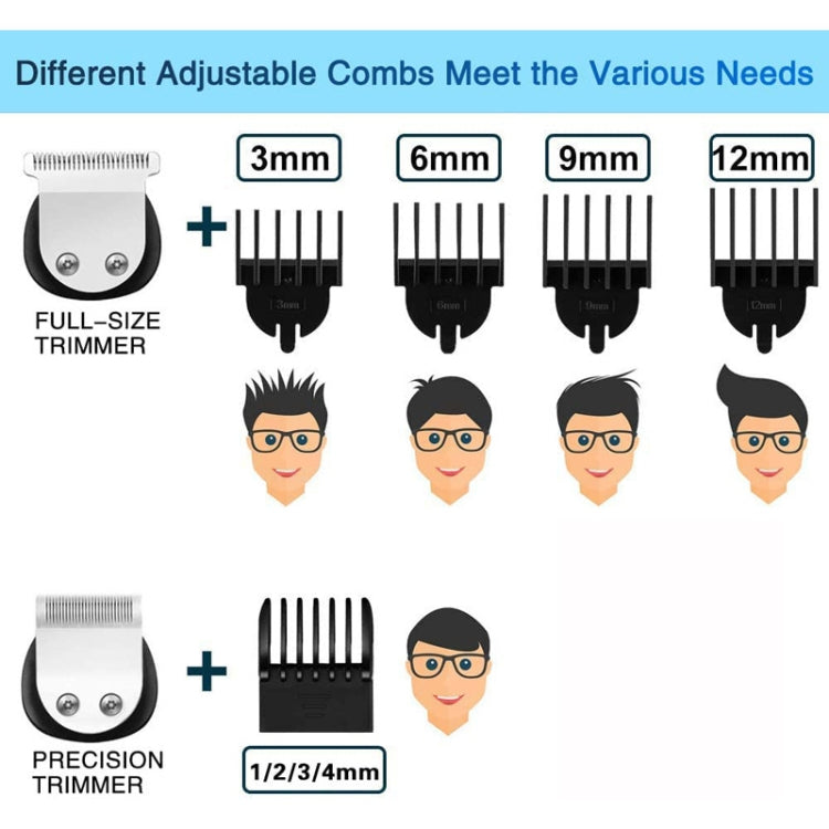 Kit de Aparador de Cabelo Elétrico Masculino 6 em 1 à Prova de Água, Aparador de Nariz, Aparador de Bigode, Barbeador Corporal, Modelos 8688, 8788, 8988