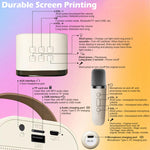 Coluna Inteligente Portátil para Karaoke Sem Fios para Casa com Microfone Integrado para Telemóvel, Com Duplo Microfone Azul