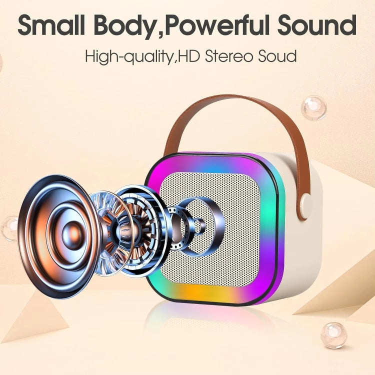 Coluna Inteligente Portátil para Karaoke Sem Fios para Casa com Microfone Integrado para Telemóvel, Com Duplo Microfone Azul