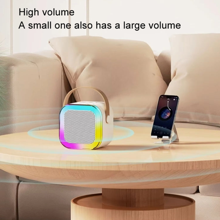 Coluna Inteligente Portátil para Karaoke Sem Fios para Casa com Microfone Integrado para Telemóvel, Com Duplo Microfone Azul