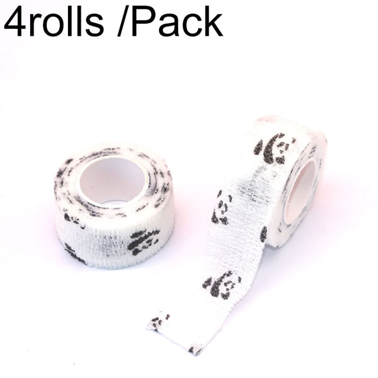 4 rolos /Pacote Bandagem Desportiva de Proteção Não-tecida 2,5cm X 4,5m, Panda