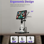 Microscópio Eletrónico Digital de Ecrã de 10,1 Polegadas para Reparação