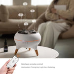 Difusor de Aromaterapia Multi-Borrifador Dinâmico com Luzes Coloridas, Humidificador com Comando à Distância, Ficha EU, Ficha US, Ficha UK