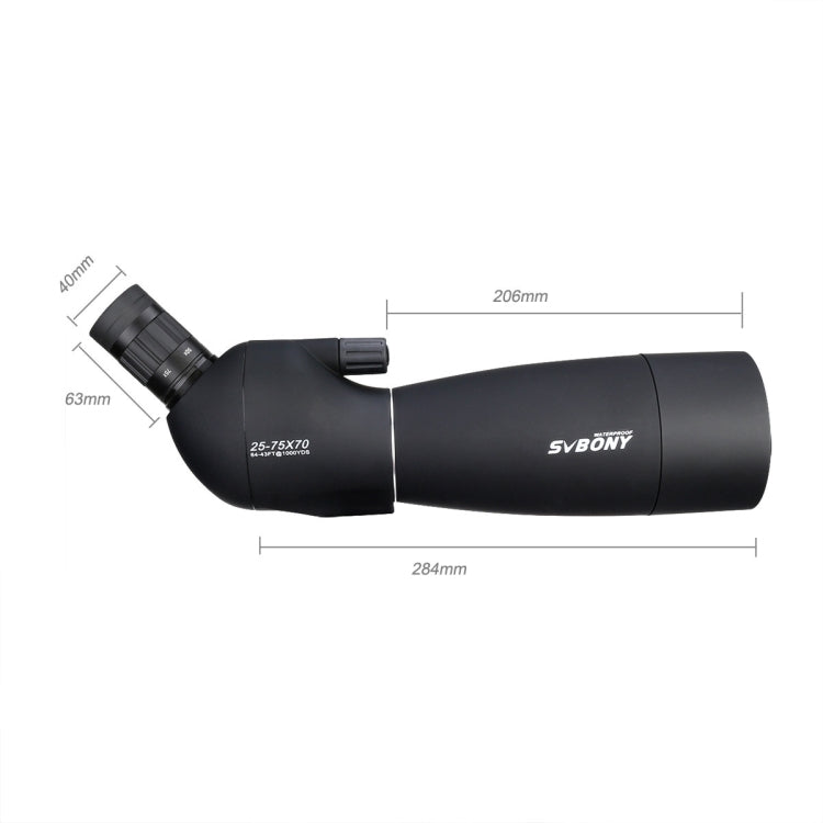 SVBONY SV28 25-75x70 Telescópio para Observação de Aves IP65 à Prova de Água, Ocular de 21mm