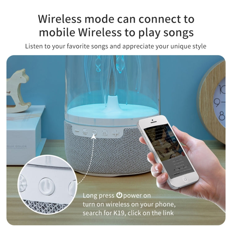Coluna Bluetooth Portátil com Luz Atmosférica Colorida em Forma de Água-viva Rítmica, K19
