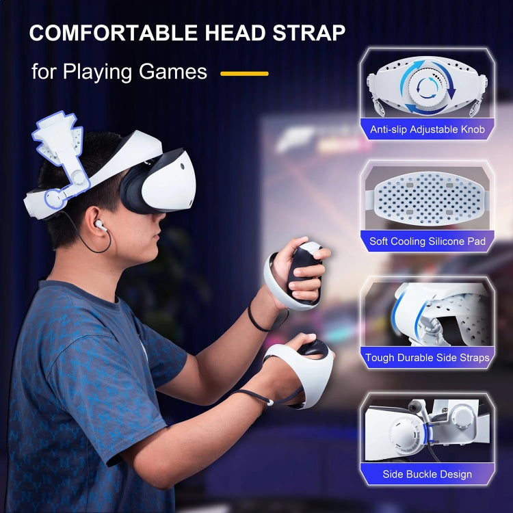 DEVASO Para PlayStation VR 2 Banda de Cabeça Elite Antiderrapante Confortável Redutora de Peso, Para PlayStation VR 2 ABS