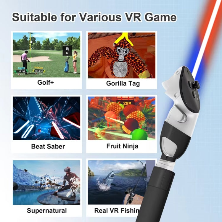 DEVASO Para Meta Quest 3S / 3 Jogo Sabre de Luz Extensão de Taco de Golfe Acessórios de Empunhadura de Basebol