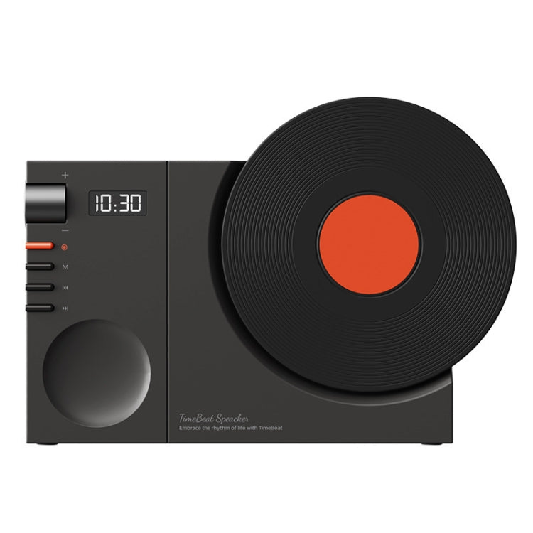 Coluna Bluetooth Relógio Retro com Filme Rotativo Subwoofer Sem Fios Som Hifi Áudio