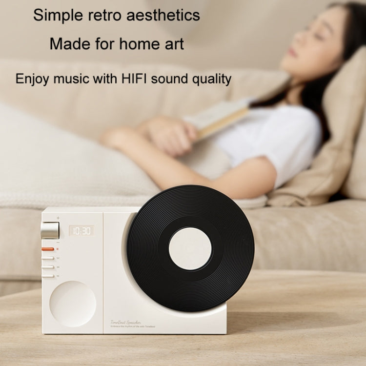 Coluna Bluetooth Relógio Retro com Filme Rotativo Subwoofer Sem Fios Som Hifi Áudio
