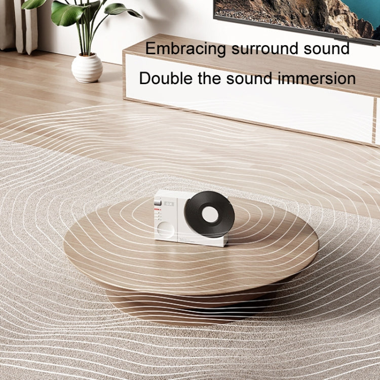 Coluna Bluetooth Relógio Retro com Filme Rotativo Subwoofer Sem Fios Som Hifi Áudio