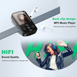 Leitor de Música MP3 Bluetooth HIFI Desportivo com Clip e Ecrã Tátil MP4, Sem Cartão TF, 8GB, 16GB, 32GB, 64GB, 128GB