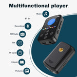 Leitor de Música MP3 Bluetooth HIFI Desportivo com Clip e Ecrã Tátil MP4, Sem Cartão TF, 8GB, 16GB, 32GB, 64GB, 128GB