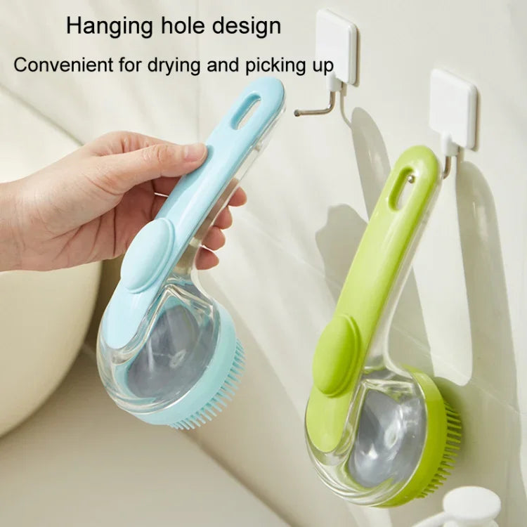 Long Handle Pet Bathing Brush Silicone Dogs Cats Cleaning Massage Brush Grooming Comb, Fine Teeth Yellow, Fine Teeth Blue, Fine Teeth Green, Coarse Teeth Yellow, Coarse Teeth Blue, Coarse Teeth Green