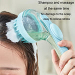 Long Handle Pet Bathing Brush Silicone Dogs Cats Cleaning Massage Brush Grooming Comb, Fine Teeth Yellow, Fine Teeth Blue, Fine Teeth Green, Coarse Teeth Yellow, Coarse Teeth Blue, Coarse Teeth Green
