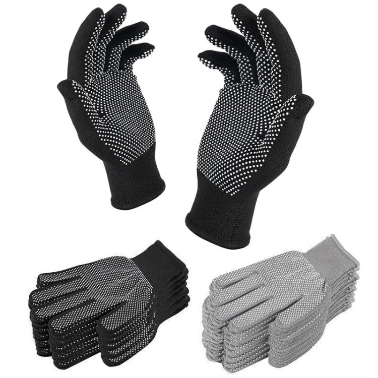 5 pares de luvas finas de nylon para caminhadas e condução ao ar livre, respiráveis, antiderrapantes com partículas de silicone